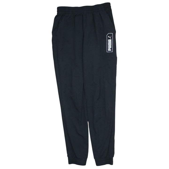 Puma Men's Black Jogger Trousers Size M Elastic Waist Logo Track Pants