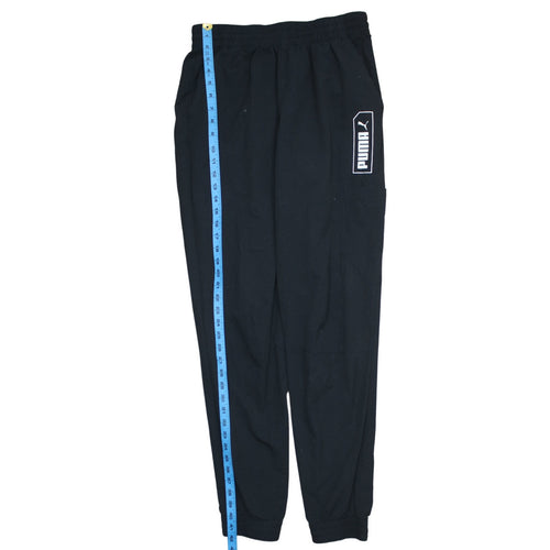Puma Men's Black Jogger Trousers Size M Elastic Waist Logo Track Pants