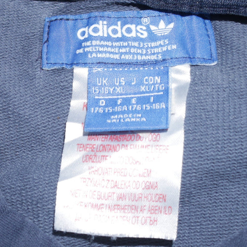 Adidas Boys Blue Pullover Hoodie 15-16 Years XL Logo Sports Casual