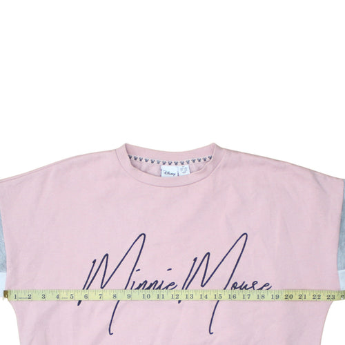 Disney Women Pink Minnie Mouse Pullover Sweatshirt XS