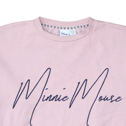 Disney Women Pink Minnie Mouse Pullover Sweatshirt XS