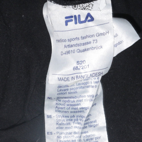 Fila Men's Black Cotton Crew Neck Short Sleeve T-Shirt Size S