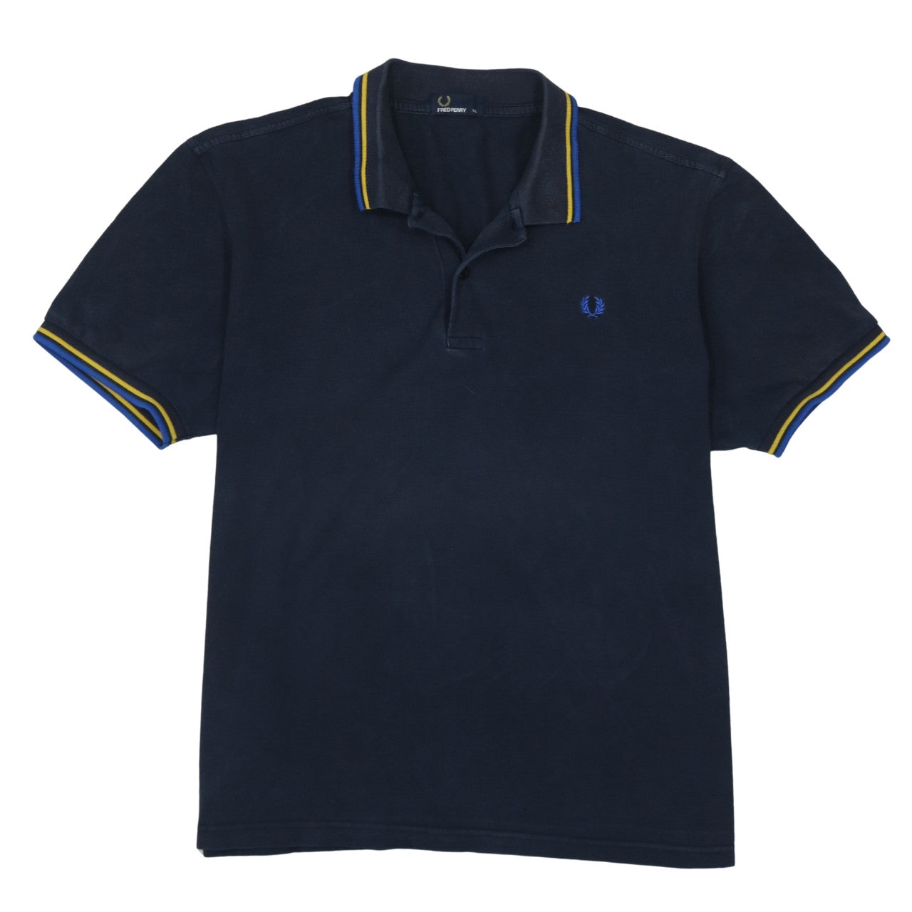 Fred Perry Men's Blue XL Collared Cotton Short Sleeve Polo Shirt