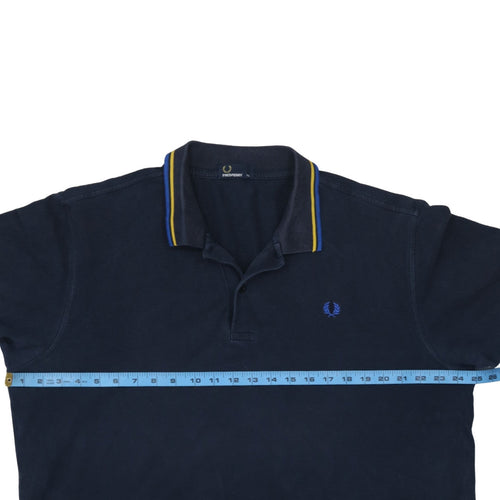 Fred Perry Men's Blue XL Collared Cotton Short Sleeve Polo Shirt