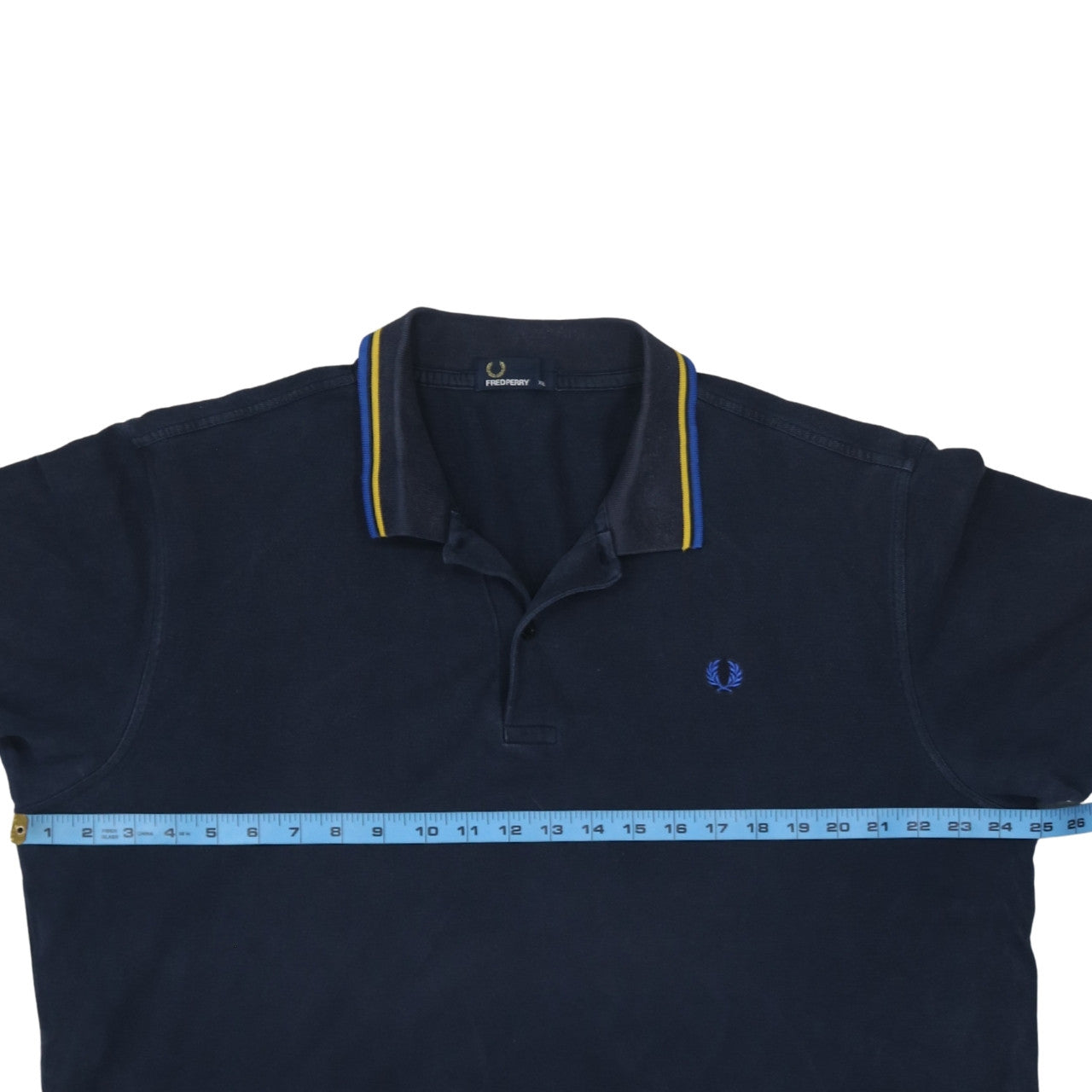 Fred Perry Men's Blue XL Collared Cotton Short Sleeve Polo Shirt