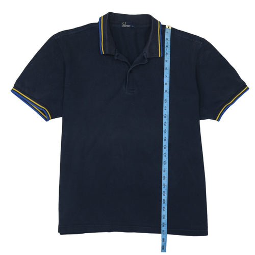 Fred Perry Men's Blue XL Collared Cotton Short Sleeve Polo Shirt