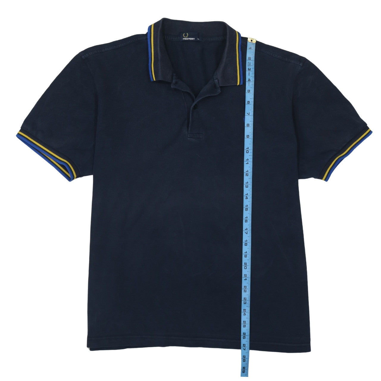 Fred Perry Men's Blue XL Collared Cotton Short Sleeve Polo Shirt