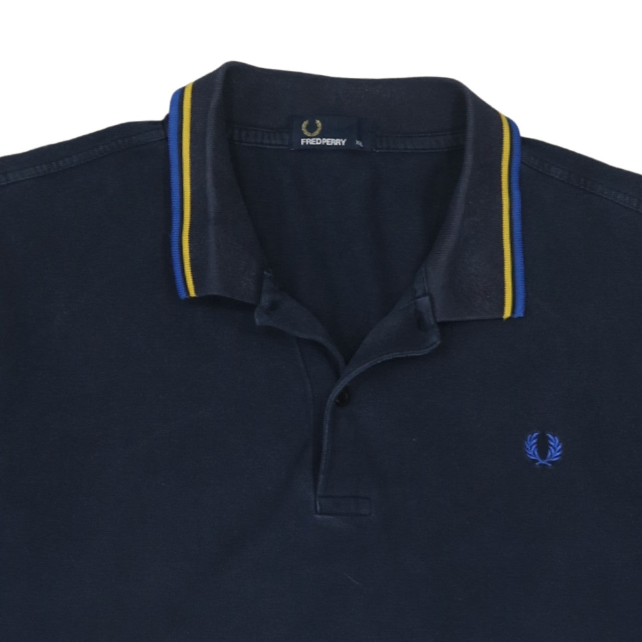 Fred Perry Men's Blue XL Collared Cotton Short Sleeve Polo Shirt