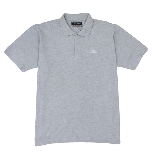 Kappa Men's Grey Cotton Short Sleeve Polo Shirt Size L