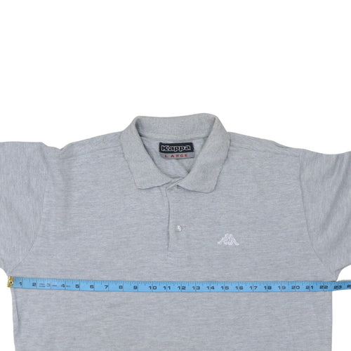 Kappa Men's Grey Cotton Short Sleeve Polo Shirt Size L