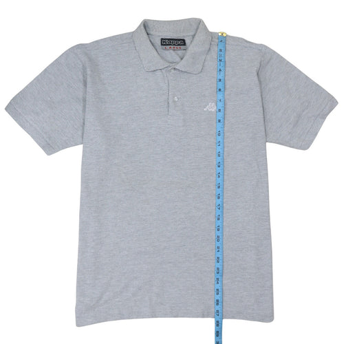 Kappa Men's Grey Cotton Short Sleeve Polo Shirt Size L