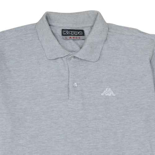 Kappa Men's Grey Cotton Short Sleeve Polo Shirt Size L