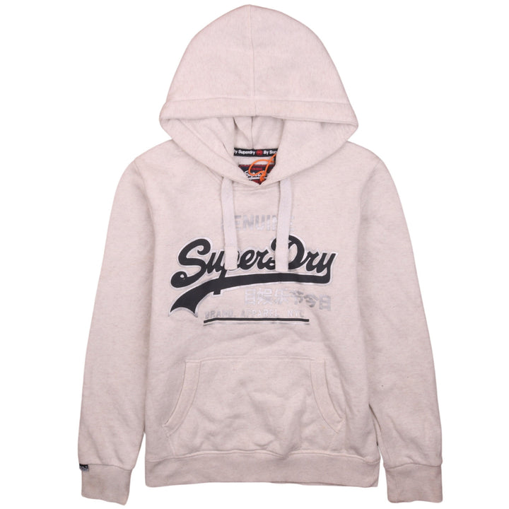 Superdry Womens Beige Pullover Hoodie Size 14 Hooded Sweatshirt