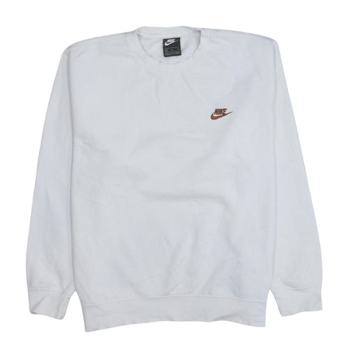 Nike Men's White XL Pullover Sweatshirt Crew Neck Fleece Sportswear