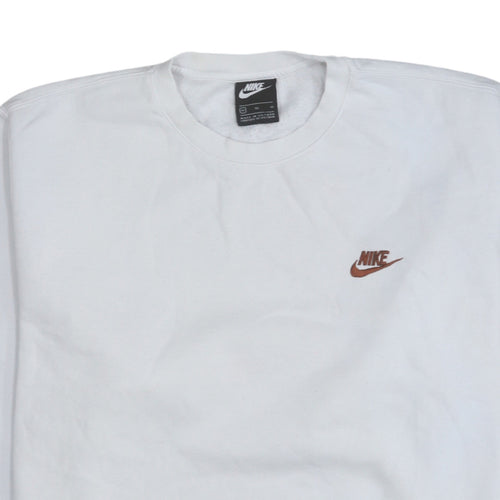 Nike Men's White XL Pullover Sweatshirt Crew Neck Fleece Sportswear