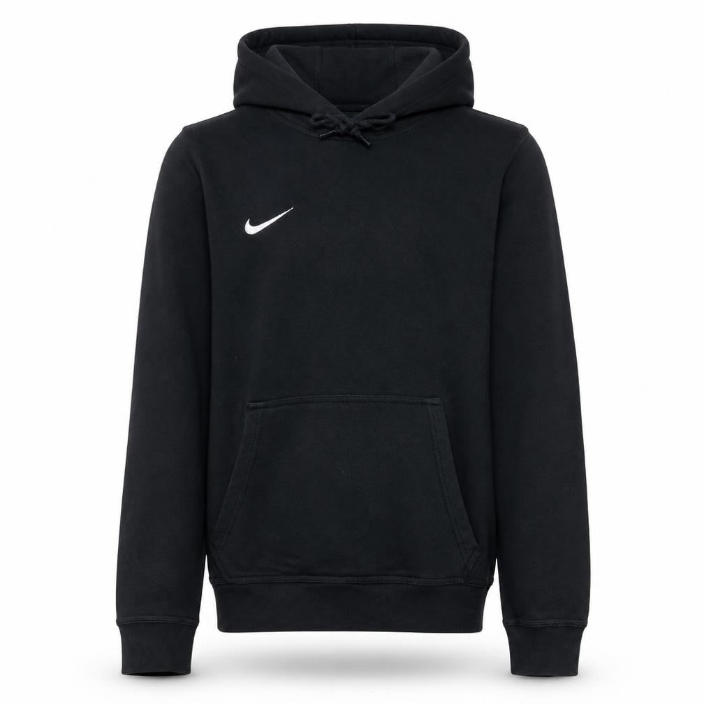 Front view of Nike Men's Black Small Pullover Hoodie Sweatshirt with Logo