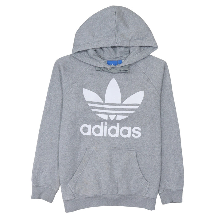 Adidas Men's Grey Pullover Hoodie Small Logo Fleece Sweatshirt