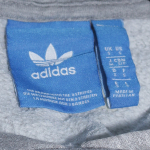 Adidas Men's Grey Pullover Hoodie Small Logo Fleece Sweatshirt