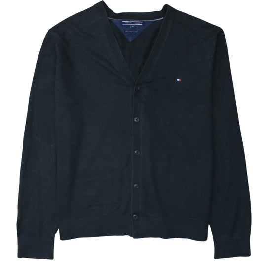 Tommy Hilfiger Men's Black XL Cotton Cashmere Cardigan