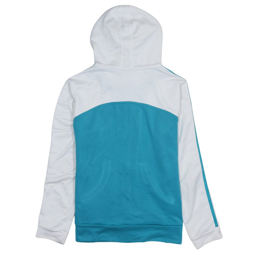 Adidas Women Blue White Full Zip Hoodie Size 18 Lined Pockets