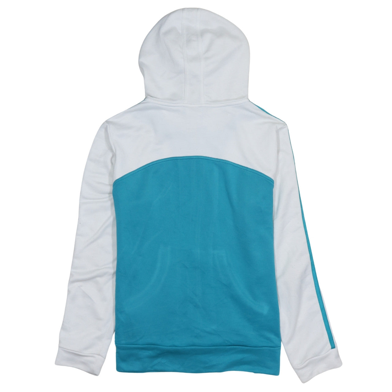 Adidas Women Blue White Full Zip Hoodie Size 18 Lined Pockets