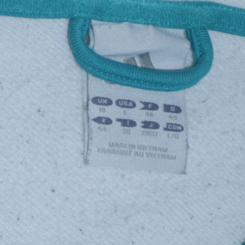 Adidas Women Blue White Full Zip Hoodie Size 18 Lined Pockets