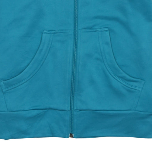 Adidas Women Blue White Full Zip Hoodie Size 18 Lined Pockets