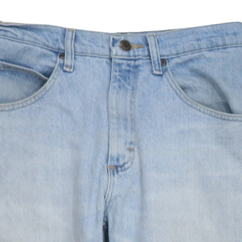 Wrangler Men's Blue 29x30 Light Wash Straight Fit Denim Jeans
