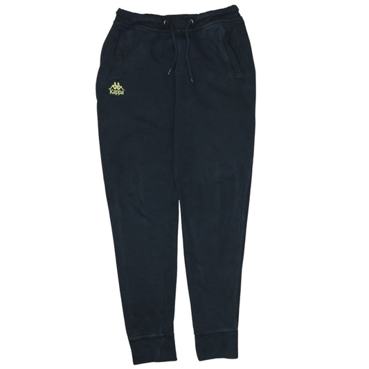 Kappa Women’s Black Jogger Sweatpants Small Elastic Waist Logo