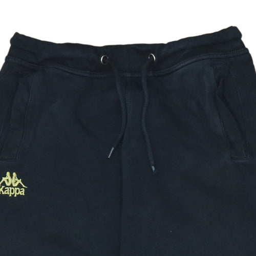 Kappa Women’s Black Jogger Sweatpants Small Elastic Waist Logo