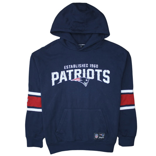 Primark NFL Patriots Men's Blue Pullover Hoodie L Logo Sportswear