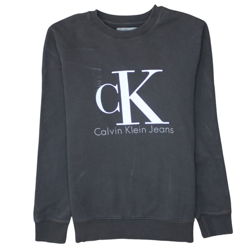 Calvin Klein Jeans Men's Black Crew Neck Logo Sweatshirt M