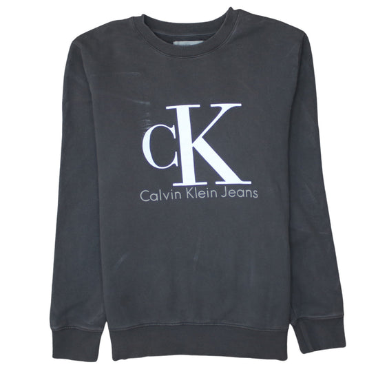 Calvin Klein Jeans Men's Black Crew Neck Logo Sweatshirt M