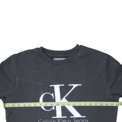 Calvin Klein Jeans Men's Black Crew Neck Logo Sweatshirt M