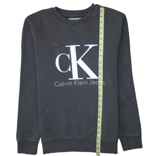 Calvin Klein Jeans Men's Black Crew Neck Logo Sweatshirt M