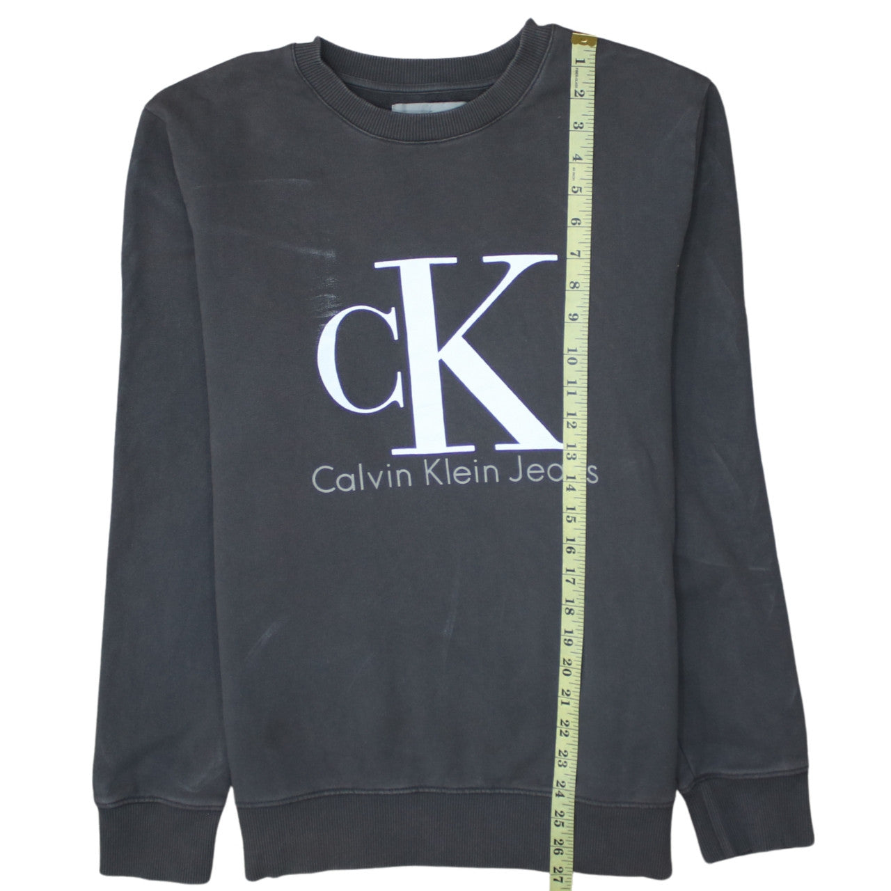Calvin Klein Jeans Men's Black Crew Neck Logo Sweatshirt M