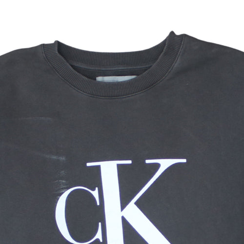 Calvin Klein Jeans Men's Black Crew Neck Logo Sweatshirt M