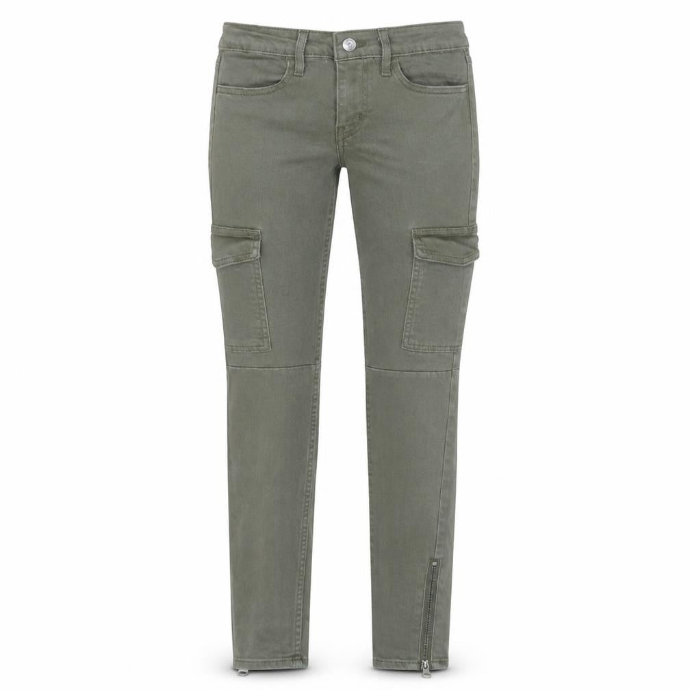 Front view of Levi's Women's Green 711 Skinny Cargo Stretch Jeans, size 24