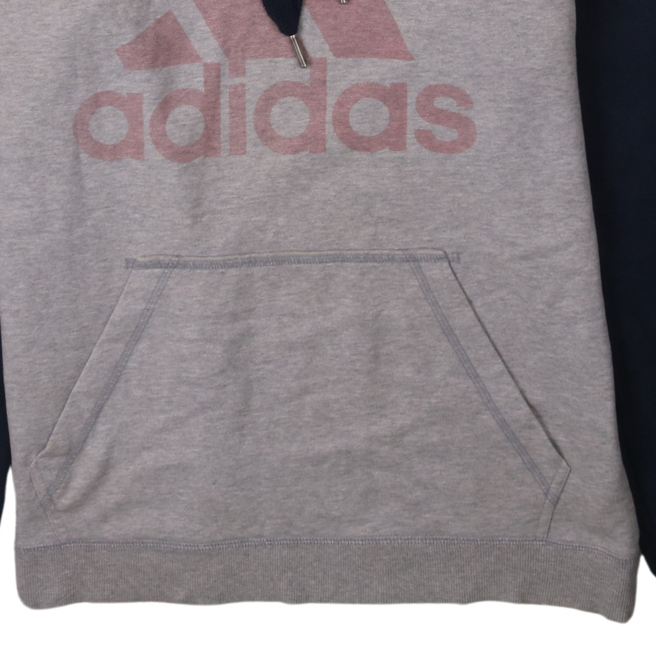 Adidas Men's Grey Pullover Hoodie L Sports Logo Climalite Cotton