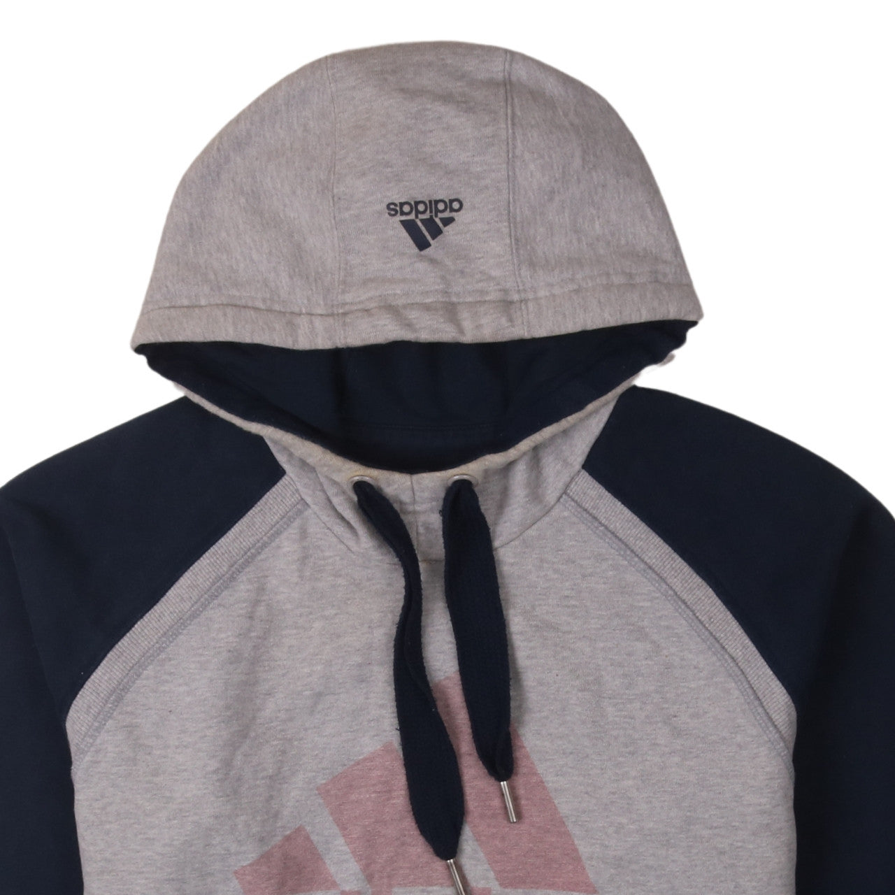 Adidas Men's Grey Pullover Hoodie L Sports Logo Climalite Cotton
