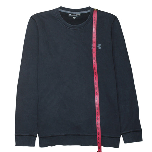 Under Armour Mens Black Fitted Crew Neck Long Sleeve Sweatshirt L