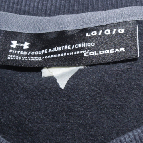 Under Armour Mens Black Fitted Crew Neck Long Sleeve Sweatshirt L