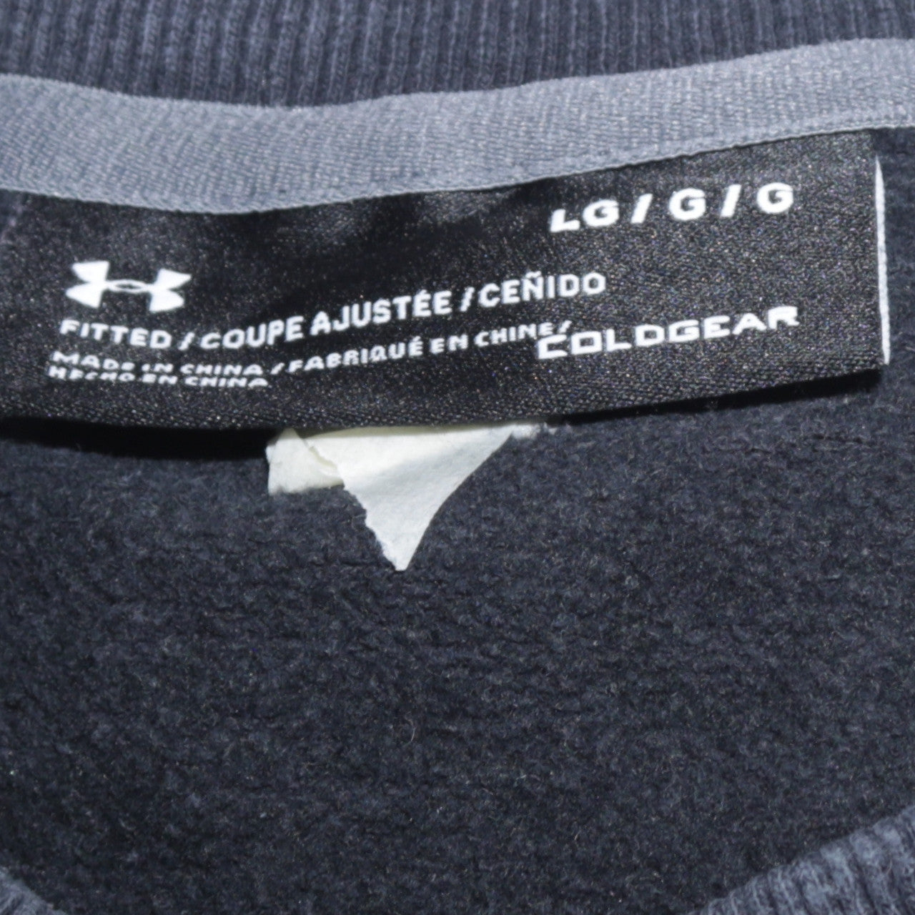 Under Armour Mens Black Fitted Crew Neck Long Sleeve Sweatshirt L