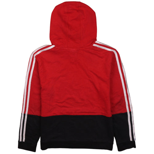 Adidas Boys Red Black Pullover Hoodie 14-16 Years Cotton Blend