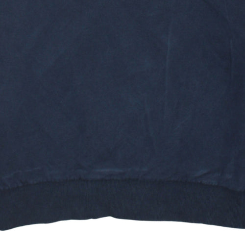 Timberland Men's Blue Logo Pullover Sweatshirt L Cotton Crew Neck