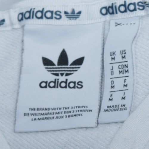 Adidas Men’s White Pullover Hoodie M Regular Fit Sportswear