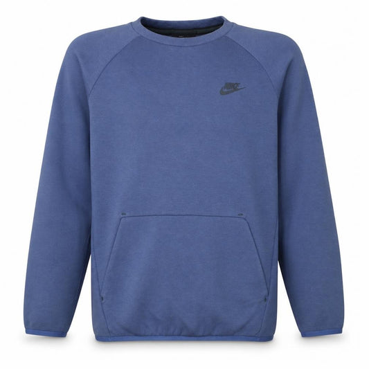 Front view of Nike Men's Blue Crew Neck Pullover Sweatshirt S Regular Fit