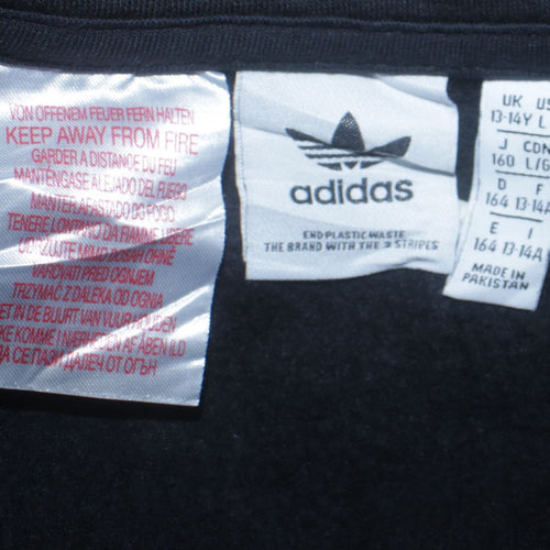 Adidas Boys Black 1/4 Zip Pullover Sweatshirt Size 13-14 Years