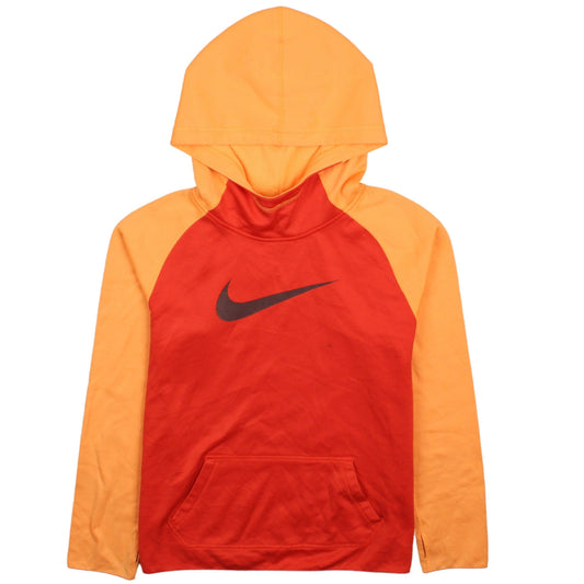Nike Boys Orange Red Dri-FIT Pullover Hoodie XL Long Sleeve Sweatshirt
