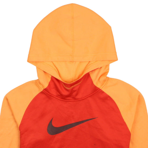 Nike Boys Orange Red Dri-FIT Pullover Hoodie XL Long Sleeve Sweatshirt